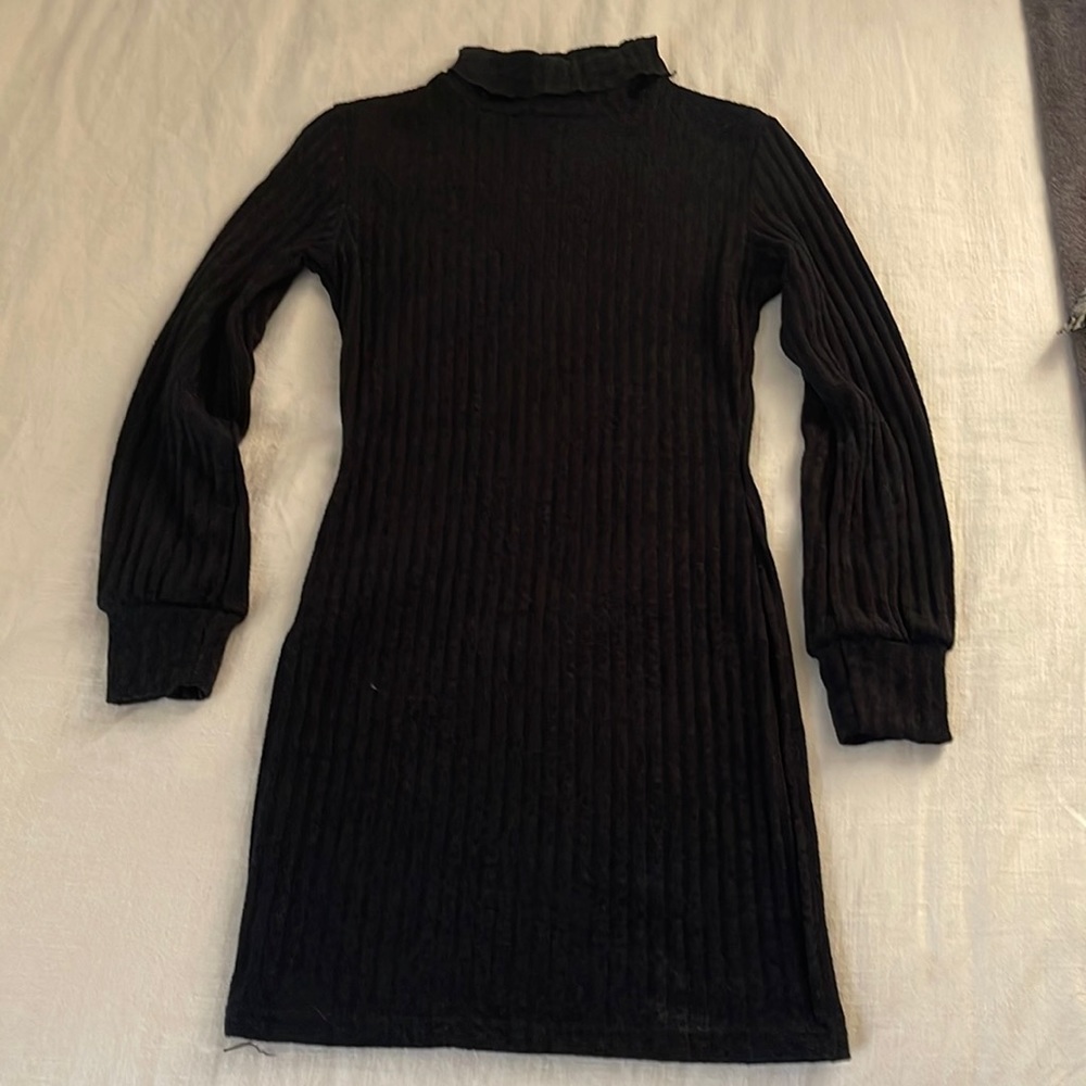 Black turtle neck dress